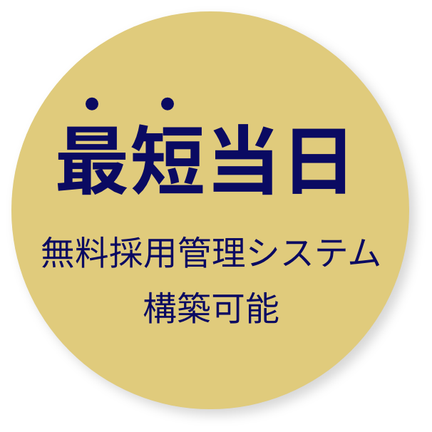 最短当日 無料採用管理システム構築可能